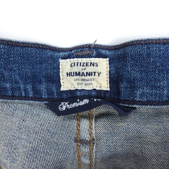 CITIZENS OF HUMANITY Elsa Mid Rise Slim Fit Crop Jeans 25 Dark Wash Denim Ankle - Picture 2 of 12